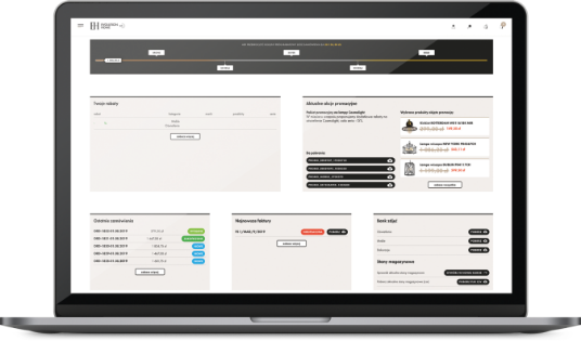 Platforma B2B EvolutionHome na laptopie i telefonie